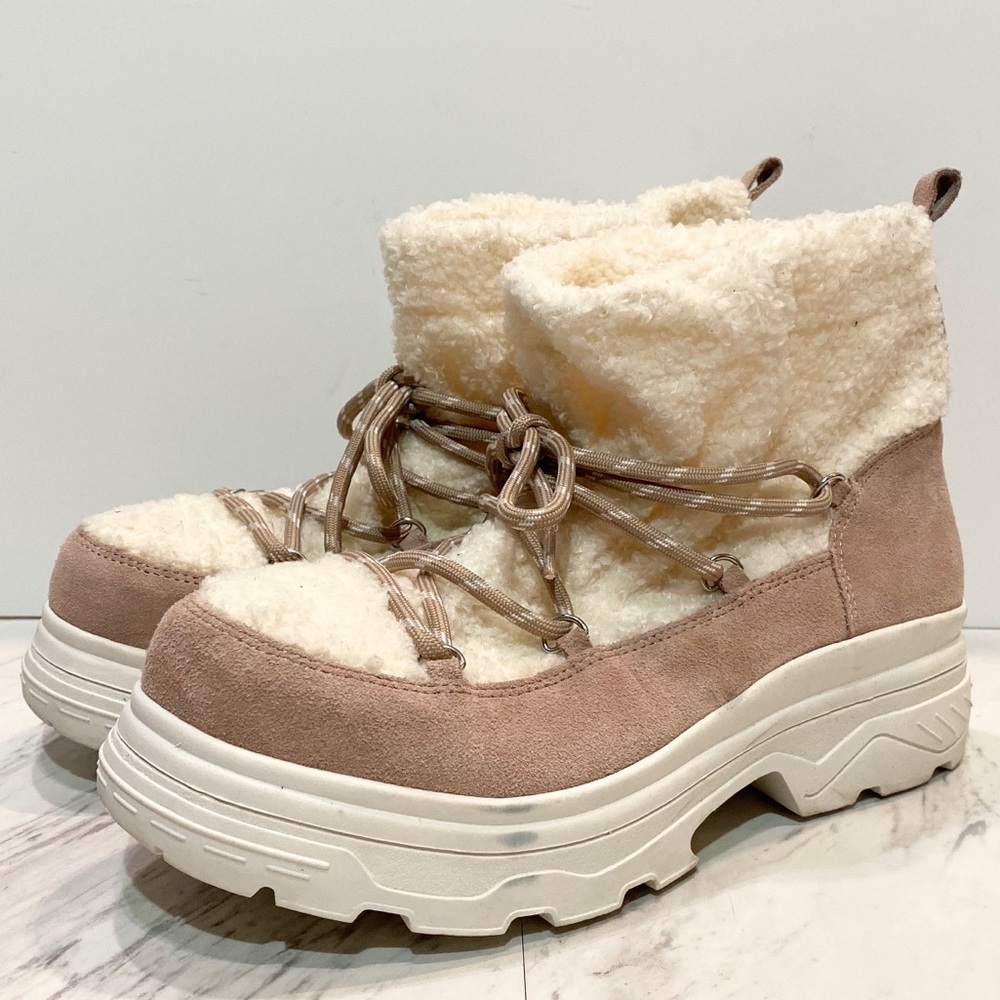 New! BP Summit Faux Fur Pink Chunky Boot 9M